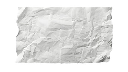 Obraz premium White crumpled large piece of blank paper isolated on transparent background