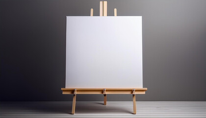 Blank Canvas on Easel on Grey