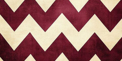 Maroon and cream zigzag pattern with a rich, elegant design, featuring a smooth texture and a warm, inviting aesthetic