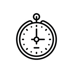 Black line icon for clock
