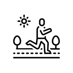 Black line icon for run