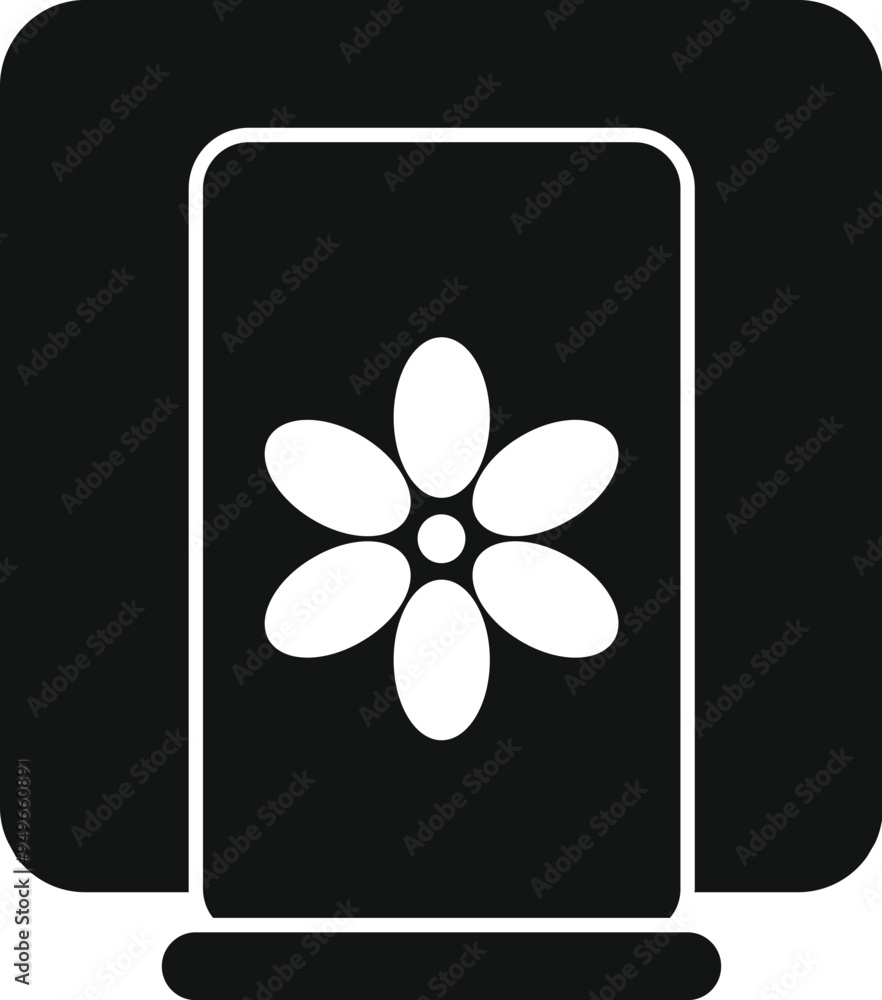 Sticker this minimalist vector icon represents an air purifier, ideal for showcasing concepts of clean and f