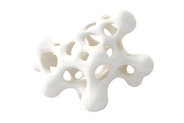 Obraz premium White Organic metaball shape 3d illustration isolated on transparent background