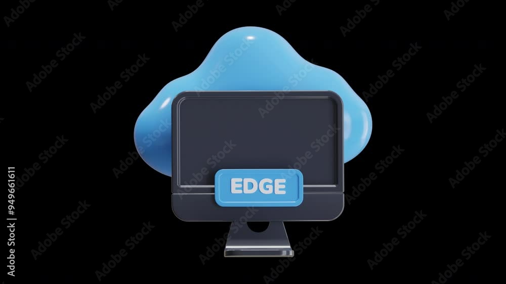 Poster 3d animation of enhancing cloud networks through edge computing | alpha channel