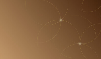 Golden abstract background with lines that come together like flowers, wallpaper, post card.