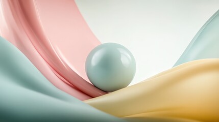 Abstract Sphere on Colorful Fabric.