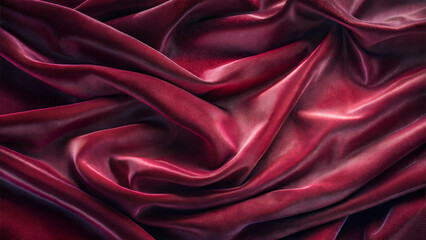 Obraz premium Luxurious red silk fabric draped in soft folds, elegant background for fashion and design concepts