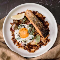 Pork Shoulder and Roasted Pork Belly with Fried Egg