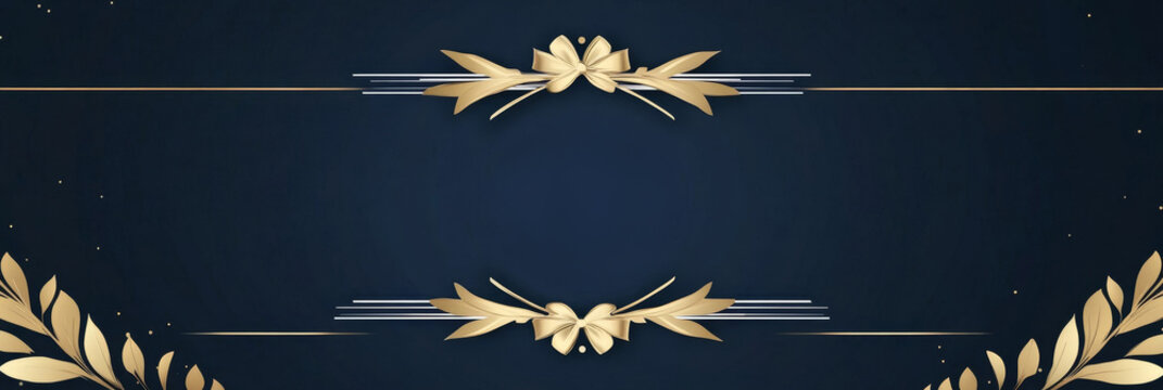 A sophisticated certificate template with a navy blue background and golden floral embellishments, symbolizing achievement, excellence, recognition, and celebration. The design is ideal for formal awa
