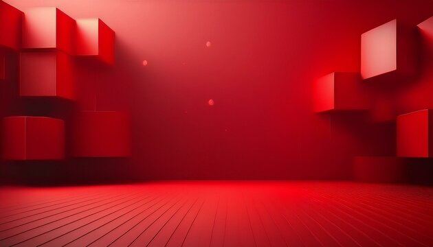 red room with a red carpet