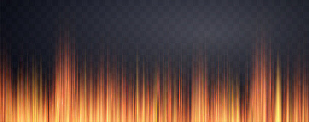 Speed rays, velocity light neon flow, zoom in motion effect, orange glow speed lines, colorful light trails, stripes. Abstract background, vector illustration.