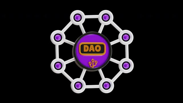 3D Animation of Organization Management in DAO | Alpha Channel