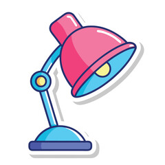 Cute Table Light Vector Illustration on White Background