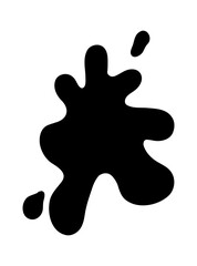 Hand drawn paint splatter and blob splash with different shapes. Blob elements drawn by ink brush-pen.