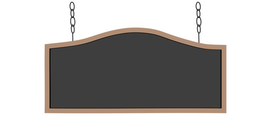 Signboard hanging on a chain, isolated from the background. Vector Illustration.