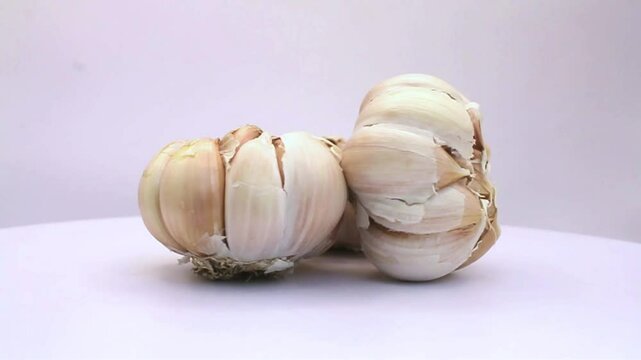 garlic on a white background