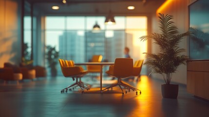 Blurring the Background in a Modern Office Interior