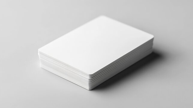 white plain blank empty round corner business card stack on isolated background : Generative AI