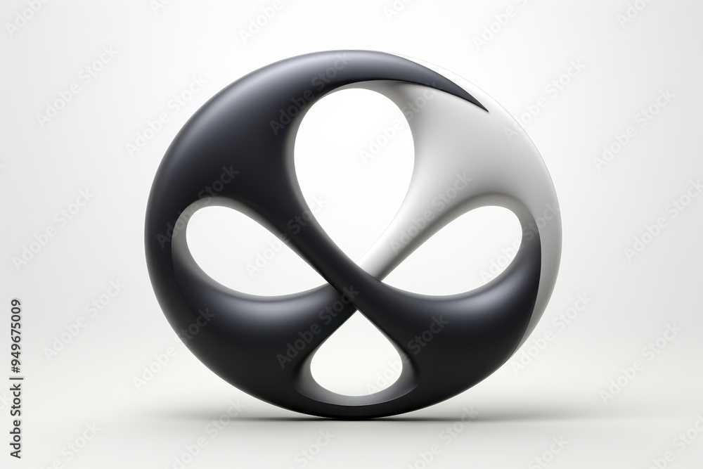 Poster abstract black and white sphere: an elegant and minimalistic abstract design, featuring a black and 