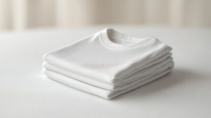 Blank Folded TShirt Mockup isolated on a White Background : Generative AI