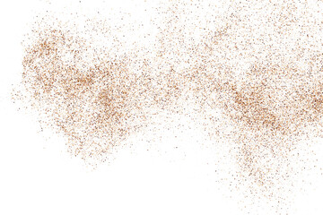 Sand Abstract Backdrop. Coffee Color Texture Isolated on White Background. Chocolate Color Pattern. Brown Shades Confetti. Vector Illustration, EPS 10.	
