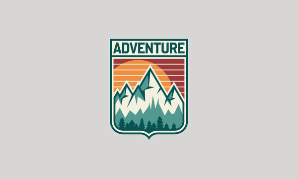 logo design template of a adventure vector flat design design