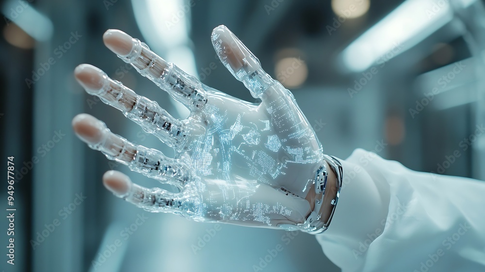 Aufkleber health care and medical ai technology services conceptmedical worker touch virtual medical revolutio