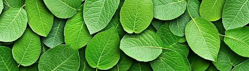 Close-up of vibrant green leaves with detailed veins, green leaves close-up, nature's intricate patterns