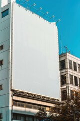 Billboard Template. Modern Urban City Signs, Advertisement Display on Building