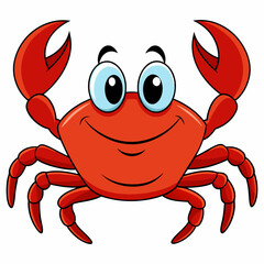 High details cartoon crab Vector illustration Isolated on white background