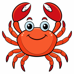 Fototapeta premium High details cartoon crab Vector illustration Isolated on white background