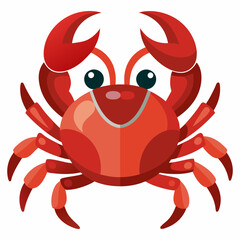 Fototapeta premium High details cartoon crab Vector illustration Isolated on white background