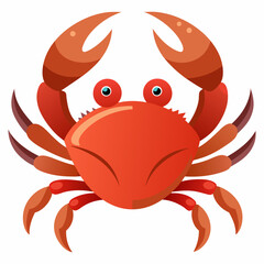 High details cartoon crab Vector illustration Isolated on white background