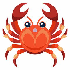 High details cartoon crab Vector illustration Isolated on white background