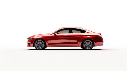 Naklejka premium Concept car sports premium coupe. Plug-in hybrid. Technologies of eco-friendly transport. Red car on white background.