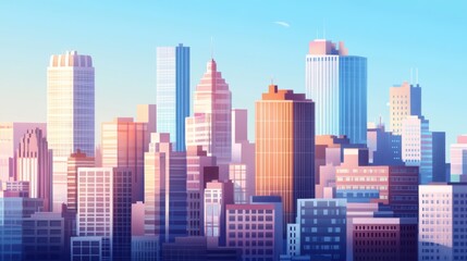 Obraz premium city buildings illustration