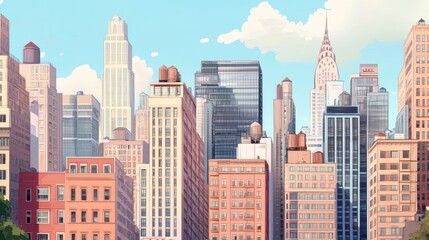 Fototapeta premium city buildings illustration