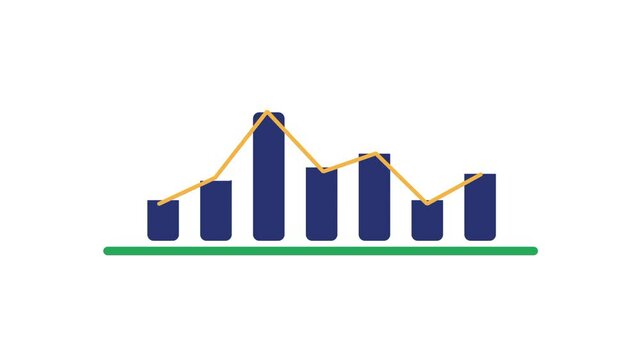 Up and down business graph isolated in white background