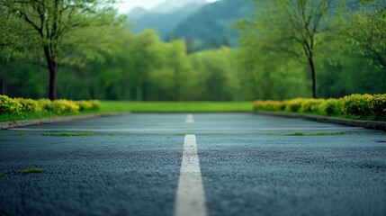 Fototapeta premium parking lot empty park spring : Generative AI