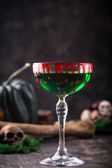 Halloween zombie martini cocktail