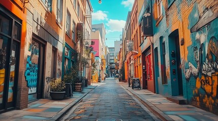 Fototapeta premium Street Mural Building Mockup for showcasing your artwork : Generative AI