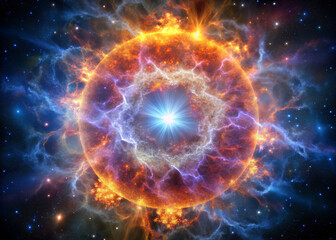 Obraz premium Colorful supernova background, the constellation Cassiopeia