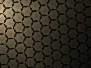 Black ring, brown octagon pattern illustration image background, Brown background, seamless repeat patter