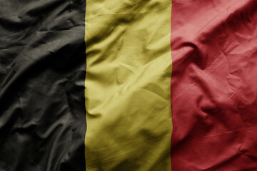 waving colorful realistic national flag of belgium .