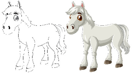 Cute Cartoon Horse Illustration