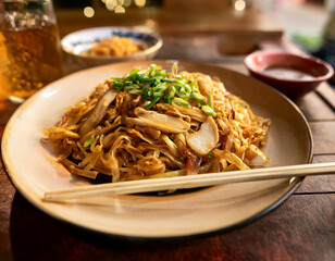 Char kway teow, hong kong style, in old hong kong style restaurant