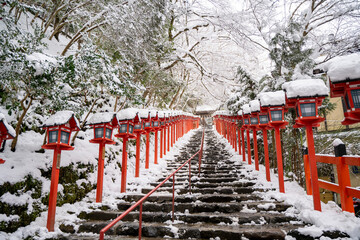 Kifune shrine in snow
