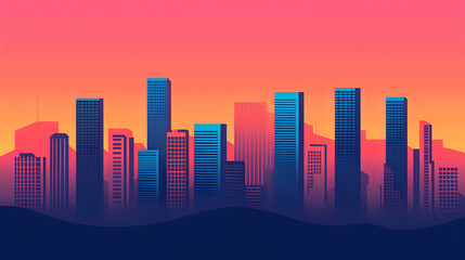 Fototapeta premium Cityscape Sunset.