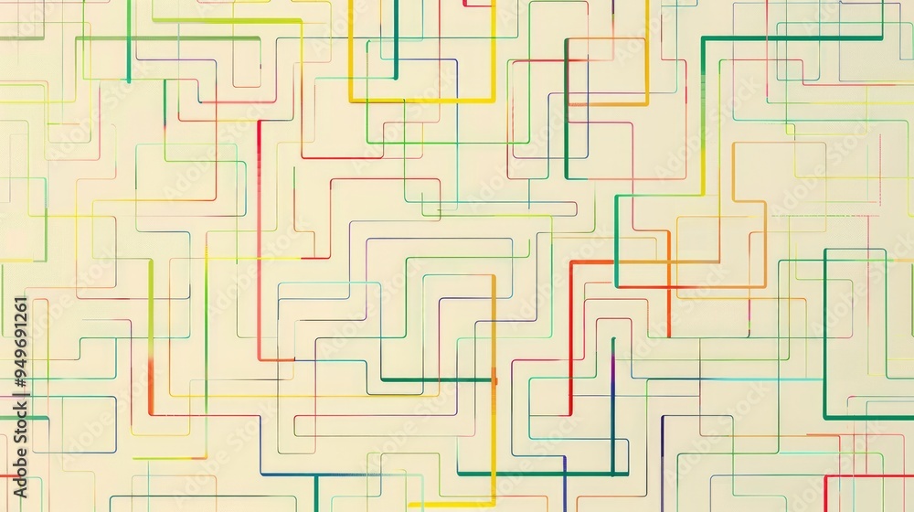 Poster a light background with multicolored lines
