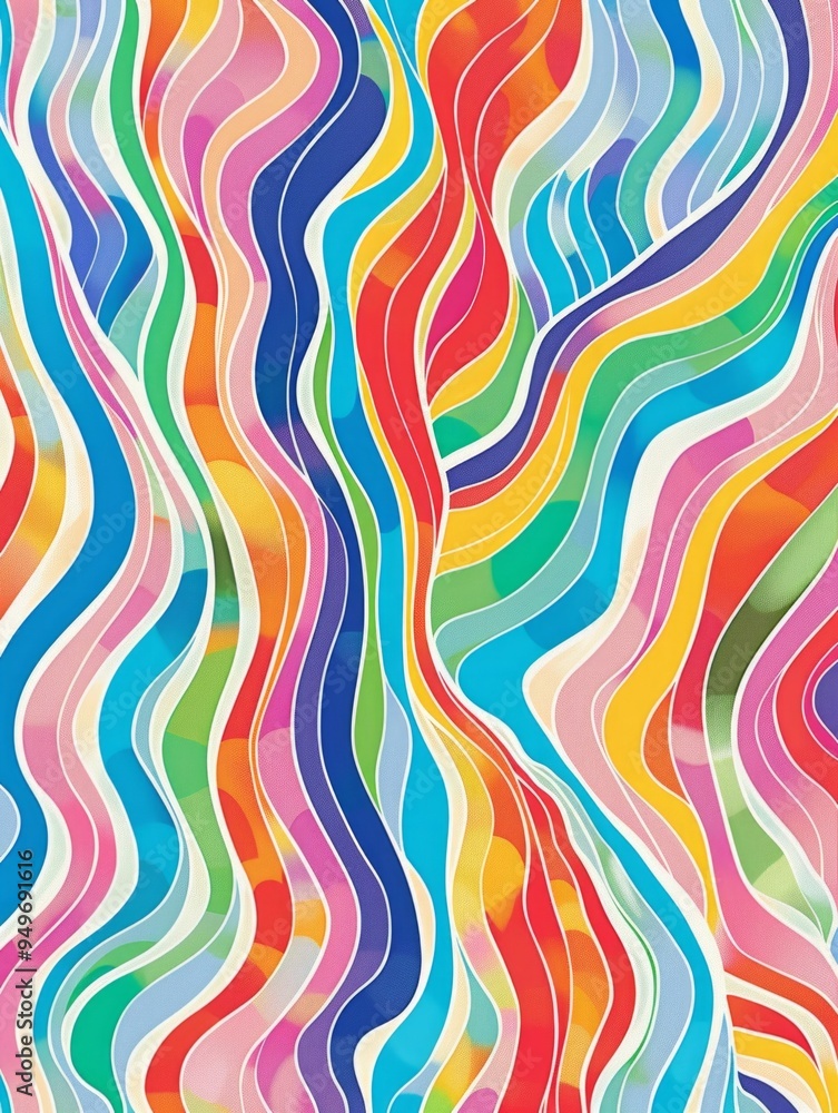 Poster A light background with multicolored lines